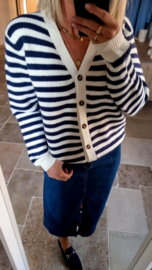 TESSY striped knit cardigan navy