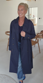 MEYLI maxi trench coat navy