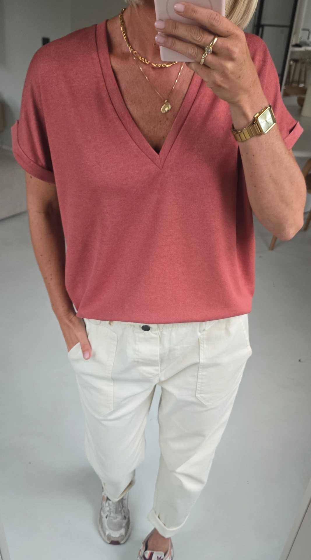 INA viscose tee old pink