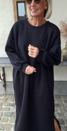 ROBYN maxi sweatshirt fleece dress black