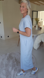 LESLIE cotton maxi dress blue