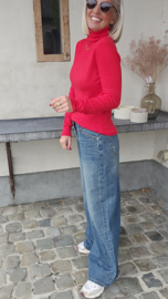 BASIC viscose turtleneck knit red