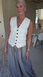 MAY tailored button waistcoat white