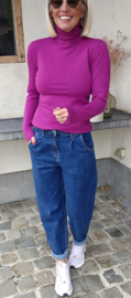 BASIC viscose turtleneck knit aubergine