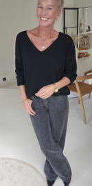 REVI wide leg jeans washed black tall line