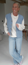 MELIA sleeveless teddy jacket blue