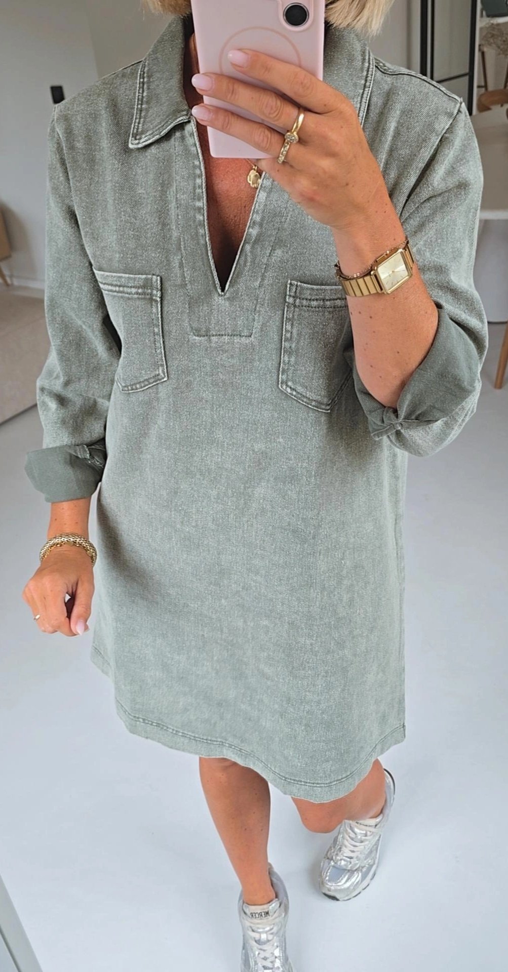 THE PERFECT JEANS 2 longsleeve dress khaki