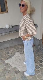 AYLIN oversized striped T-shirt beige