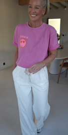 HAPPY cotton T-shirt pink