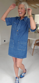 THE PERFECT JEANS dress short-sleeved darker blue
