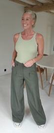 BENEDICTE loose wide leg pants khaki