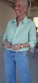 AVA basic cotton shirt fresh apple green