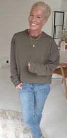FAUVE oversized cotton sweatshirt khaki