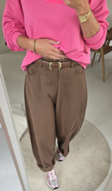 MOLIE extra wide cotton balloon pants brown