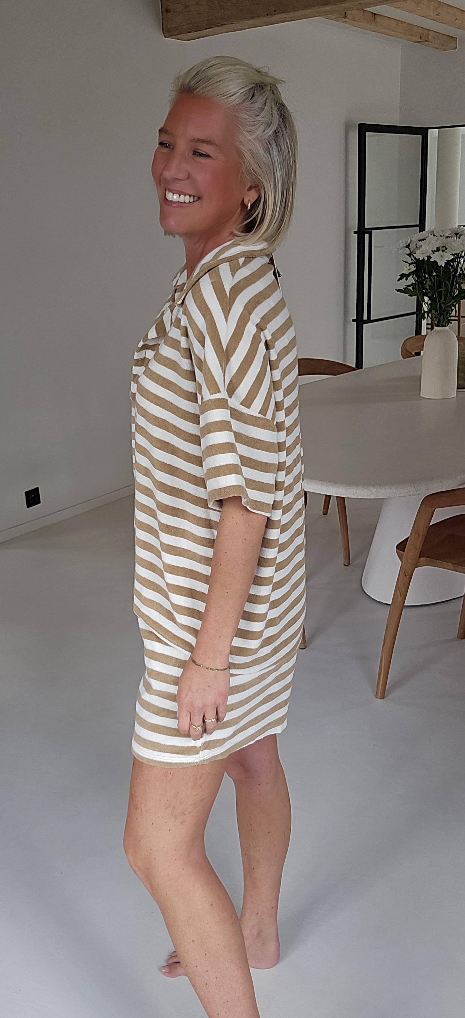 TITINE striped terry set camel