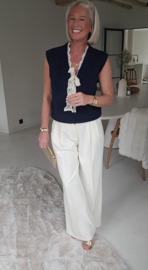 LACE WHISPER sleeveless cardigan navy