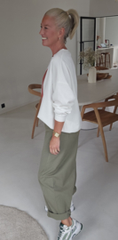 MOLIE extra wide cotton balloon pants khaki