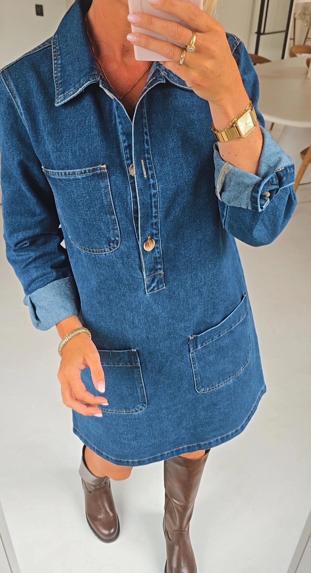 THE PERFECT jeans dress dark blue