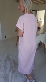 LESLIE cotton maxi dress pink