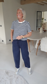 CALM CURRENT relaxed carrot pants navy