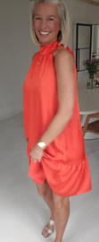 HAVY silky satin dress soft peachy orange