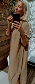 RHEA maxi shirt dress taupe