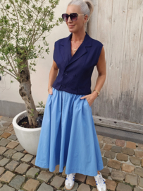LOUET sleeveless linen vest navy