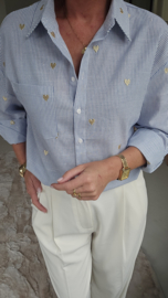 GOLDEN HEARTS shirt striped blue