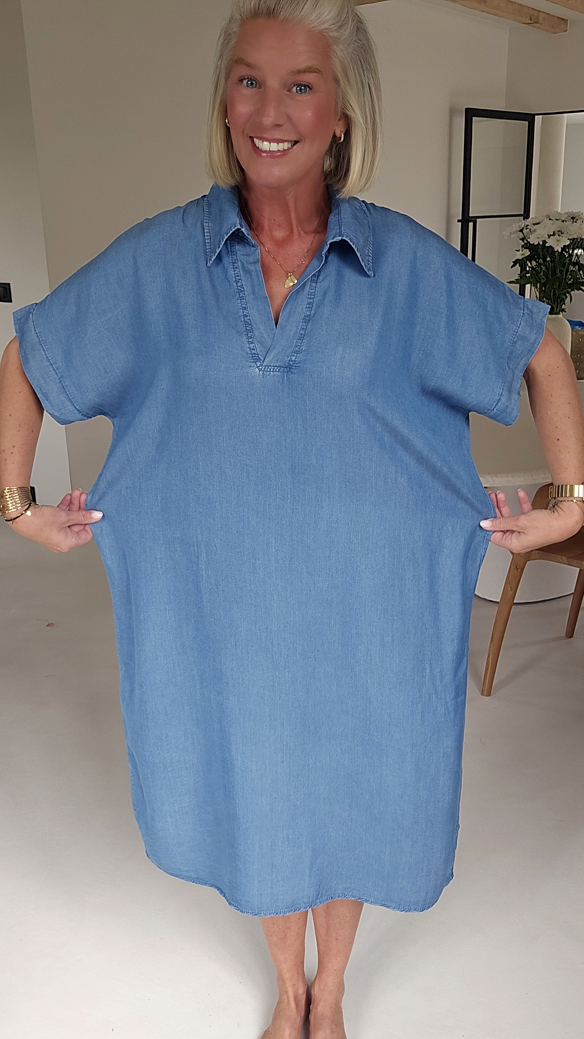 LUNI lyocell shirt dress