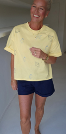 BEVIN cotton paperbag short navy