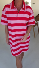 LISETTA striped polo shirt dress