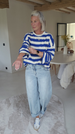 STRIPE AFFAIR longsleeve kobalt blue