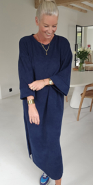MANDU soft velvet maxi dress navy