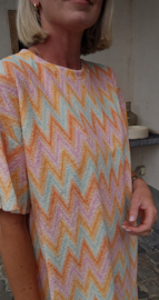 VERO triangle terry dress orange