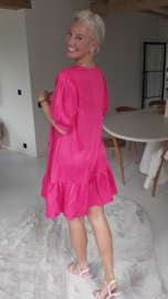 SCARLETT flowy party dress fuschia