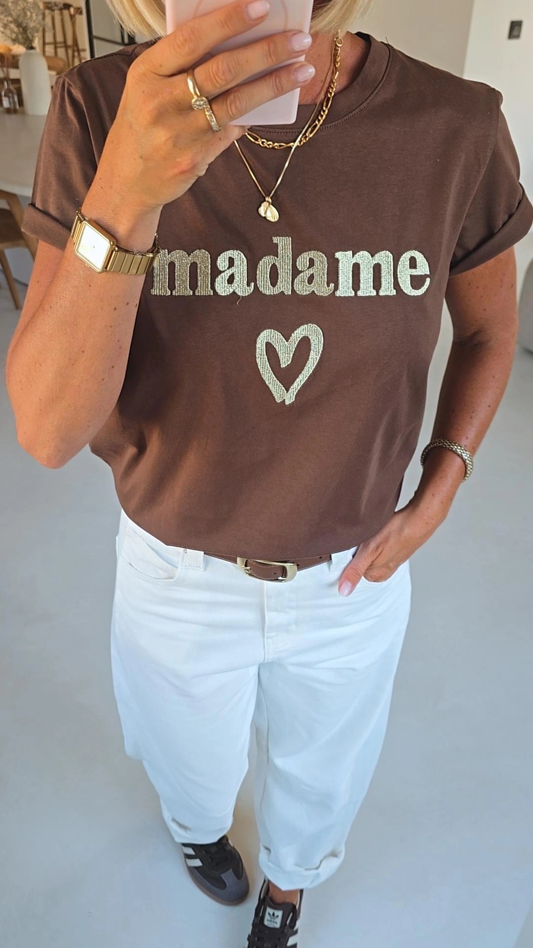 MADAME cotton T-shirt chocolat