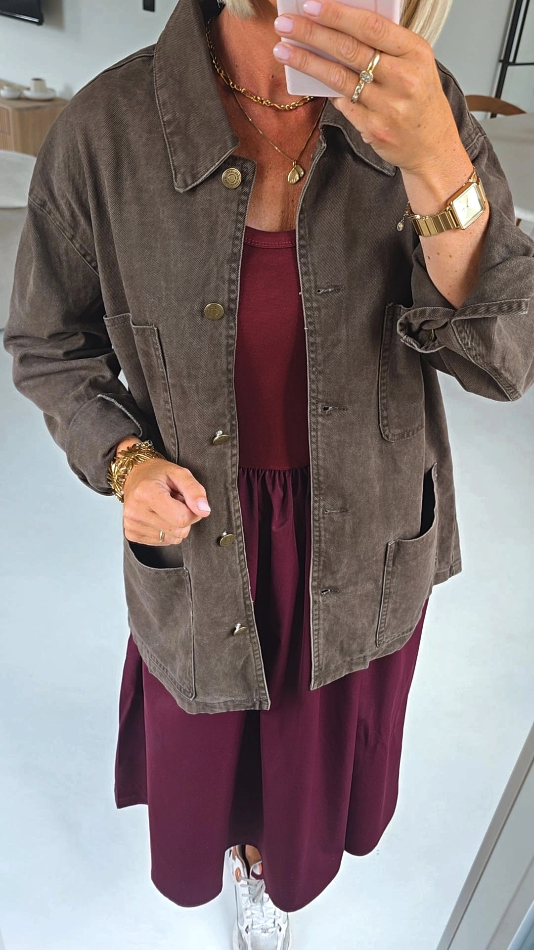 FELINE oversized cotton jacket chocolat