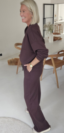 JUNA jogger sweat cardigan chocolat