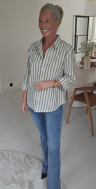 AMBER striped shirt bottle green