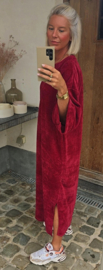 MANDU soft velvet maxi dress burgundy