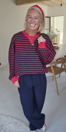 AMANDA striped sweatshirt navy red