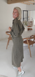 MADELON maxi jeans dress washed khaki