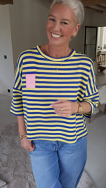 CRÈME DE LA CRÈME short-sleeved sweatshirt blue yellow