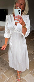 GIORGIA satin maxi dress cream