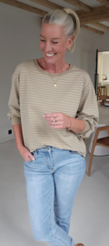 ALEXIS sweatshirt striped beige