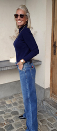 STRASS wide leg jeans darker blue