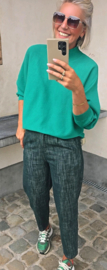VALI loose cotton pants forest green
