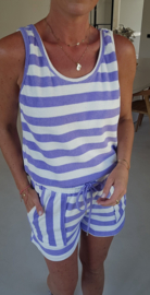 BIBI striped terry set lilac off-white