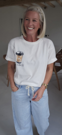 I LOVE COFFEE cotton T-shirt white
