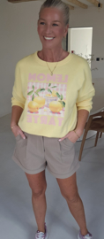 LEMON TARTE cotton sweatshirt yellow